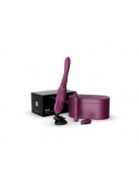 Фиолетовая секс-машина с функцией нагрева, насадками и присоской Sesh - Zalo - купить с доставкой в Северске