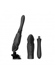 Черная секс-машина с функцией нагрева, насадками и присоской Sesh - Zalo - купить с доставкой в Северске