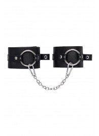 Черные оковы из толстой кожи с люверсами - Pecado - купить с доставкой в Северске