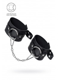 Черные оковы из толстой кожи с люверсами - Pecado - купить с доставкой в Северске