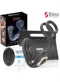 Черная анальная пробка с вращением и эрекционными кольцами - Ibiza - в Северске купить с доставкой