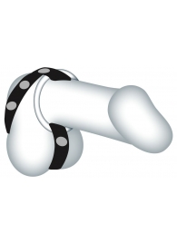 Подхват для мошонки с 3 съемными эрекционными кольцами Leder-Riemen - Orion - в Северске купить с доставкой