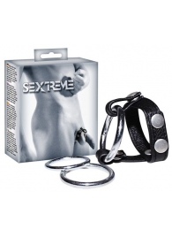 Подхват для мошонки с 3 съемными эрекционными кольцами Leder-Riemen - Orion - в Северске купить с доставкой