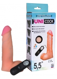 Фаллическая насадка Харнесс UNICOCK 5,5  с вибрацией - 17 см. - LOVETOY (А-Полимер) - купить с доставкой в Северске