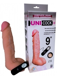 Фаллическая насадка Харнесс UNICOCK 9  с вибрацией - 24 см. - LOVETOY (А-Полимер) - купить с доставкой в Северске