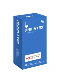 Классические презервативы Unilatex Natural Plain - 12 шт. + 3 шт. в подарок - Unilatex - купить с доставкой в Северске