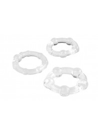 Набор из 3 прозрачных эрекционных колец с разным рельефом - A-toys - в Северске купить с доставкой