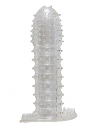 Гелевая прозрачная насадка c шипами - 12 см. - Toyfa Basic - в Северске купить с доставкой