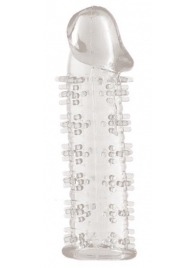 Гелевая прозрачная насадка с шипами - 12 см. - Toyfa Basic - в Северске купить с доставкой