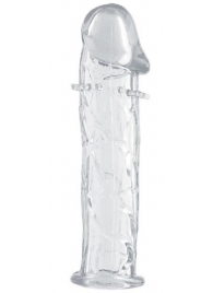 Гладкая прозрачная насадка с усиками под головкой - 12,5 см. - Toyfa Basic - в Северске купить с доставкой