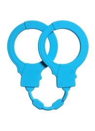 Голубые силиконовые наручники Stretchy Cuffs Turquoise - Lola Games - купить с доставкой в Северске