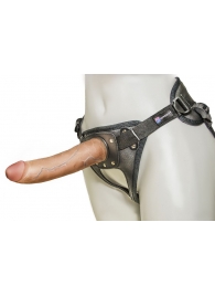 Насадка-фаллоимитатор на кожаных трусиках Harness Ultra Realistic 7  - 18 см. - LOVETOY (А-Полимер) - купить с доставкой в Северске
