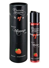 Массажное масло с ароматом клубники Huile de Massage Gourmande Fraise des Bois - 59 мл. - Plaisir Secret - купить с доставкой в Северске