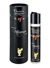 Массажное масло с ароматом пина колады Huile de Massage Gourmande Pina Colada - 59 мл. - Plaisir Secret - купить с доставкой в Северске