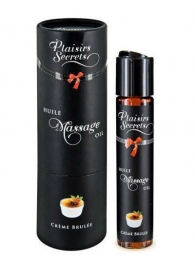 Массажное масло с ароматом крем брюле Huile de Massage Gourmande Creme Brulée - 59 мл. - Plaisir Secret - купить с доставкой в Северске