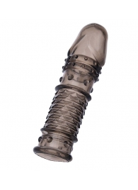 Дымчатая закрытая насадка ToyFa XLover с чешуйками и пупырышками - 13,5 см. - ToyFa - в Северске купить с доставкой