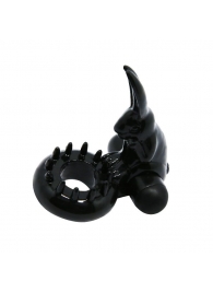 Чёрное эрекционное виброкольцо с зайчиком - Baile - в Северске купить с доставкой