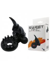 Чёрное эрекционное виброкольцо с зайчиком - Baile - в Северске купить с доставкой