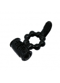 Чёрное эрекционное виброкольцо с щеточкой - Baile - в Северске купить с доставкой