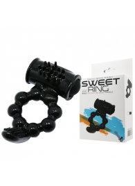 Чёрное эрекционное виброкольцо с щеточкой - Baile - в Северске купить с доставкой