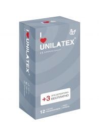 Презервативы с рёбрами Unilatex Ribbed - 12 шт. + 3 шт. в подарок - Unilatex - купить с доставкой в Северске