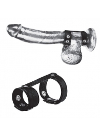 Утяжка на пенис с клёпками Duo Snap Cock And Ball Ring - BlueLine - купить с доставкой в Северске