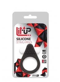 Чёрное эрекционное кольцо LIT-UP SILICONE STIMU RING 1 BLACK - Dream Toys - в Северске купить с доставкой