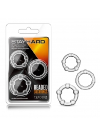 Набор из 3 прозрачных эрекционных колец Stay Hard Beaded Cockrings - Blush Novelties - в Северске купить с доставкой
