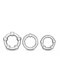 Набор из 3 прозрачных эрекционных колец Stay Hard Beaded Cockrings - Blush Novelties - в Северске купить с доставкой