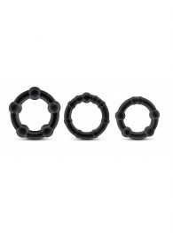 Набор из 3 чёрных эрекционных колец Stay Hard Beaded Cockrings - Blush Novelties - в Северске купить с доставкой