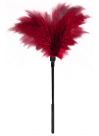 Пластиковая метелочка с красными пёрышками Small Feather Tickler - 32 см. - Blush Novelties - купить с доставкой в Северске