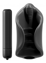 Чёрный мастурбатор Vibrating Silicone Stimulator с вибрацией - Pipedream - в Северске купить с доставкой