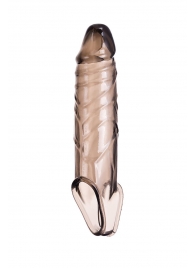 Дымчатая фаллическая насадка с подхватом и закрытой головкой - 16,2 см. - ToyFa - в Северске купить с доставкой