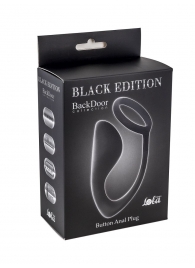 Чёрное эрекционное кольцо с анальной пробкой Button Anal Plug - Lola Games - в Северске купить с доставкой