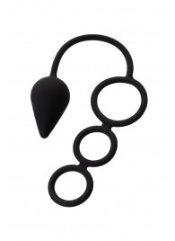 Тройное эрекционное кольцо с анальным хвостом Drop M-size - Erotist Adult Toys - в Северске купить с доставкой