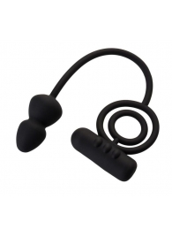 Чёрное эрекционное кольцо с вибропулькой и анальным хвостом - Erotist Adult Toys - в Северске купить с доставкой