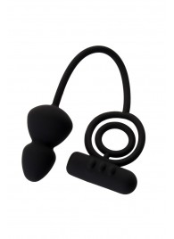 Чёрное эрекционное кольцо с вибростимулятором и анальным хвостом - Erotist Adult Toys - в Северске купить с доставкой