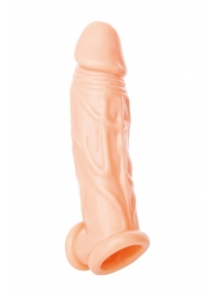 Телесная насадка на пенис с фиксацией мошонки - 18,5 см. - ToyFa - в Северске купить с доставкой