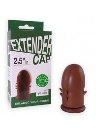 Коричневый латексный удлинитель пениса 2.5 in с шипиками - Sitabella - в Северске купить с доставкой