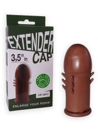 Коричневый латексный удлинитель пениса 3.5 in с шипиками - Sitabella - в Северске купить с доставкой