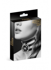 Чёрный тройной чокер с большим кольцом - Bijoux Pour Toi - купить с доставкой в Северске