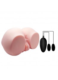 Телесный мастурбатор с двумя любовными тоннелями и вибрацией - Baile - в Северске купить с доставкой