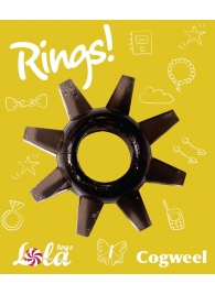 Чёрное эрекционное кольцо Rings Cogweel - Lola Games - в Северске купить с доставкой