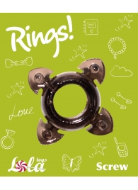 Чёрное эрекционное кольцо Rings Screw - Lola Games - в Северске купить с доставкой