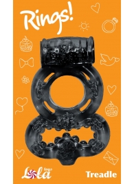 Чёрное эрекционное кольцо Rings Treadle с подхватом - Lola Games - в Северске купить с доставкой