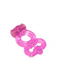 Розовое эрекционное кольцо Rings Treadle с подхватом - Lola Games - в Северске купить с доставкой