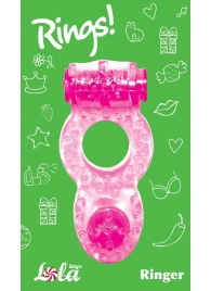 Розовое эрекционное кольцо с вибрацией Rings Ringer - Lola Games - в Северске купить с доставкой