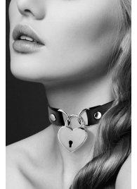 Черный чокер с замком в форме сердца - Bijoux Pour Toi - купить с доставкой в Северске