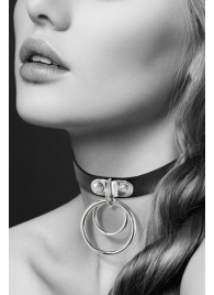 Черный чокер с двумя кольцами - Bijoux Pour Toi - купить с доставкой в Северске