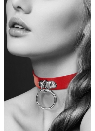Красный узенький чокер с кольцом - Bijoux Pour Toi - купить с доставкой в Северске